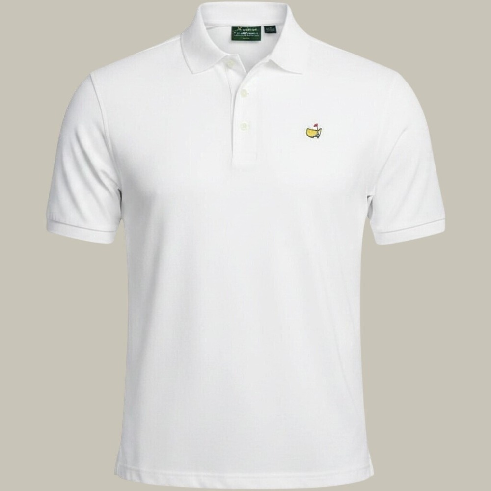 Amen Corner Polo Shirt Men L White Masters Golf Pima Cotton Mercerized 11112